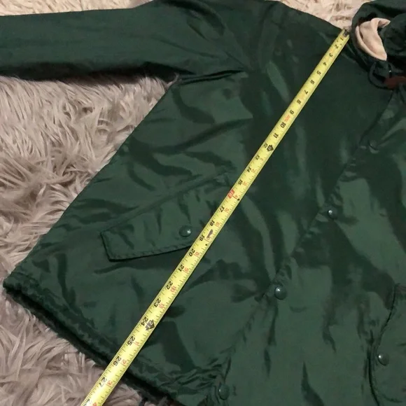 EUC RL POLO Snap Front WindBreaker-Green/Tan-Sz S-Nylon Lined-Detachable Hood - Picture 14 of 14